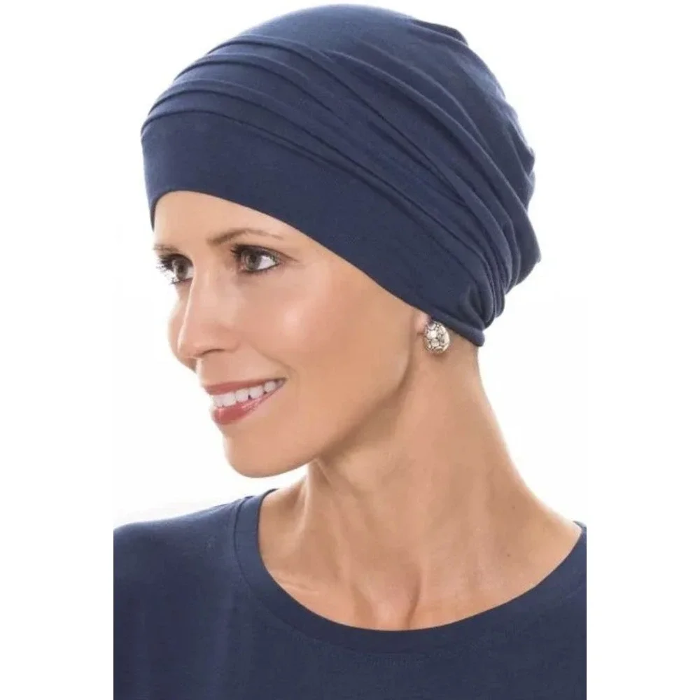 Cardani Slouchy Snood Turban Women One Size Blue New Ribbed Knit HA-90005-DNM